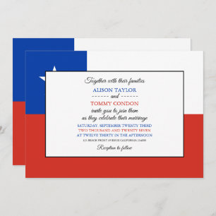 Chilean Flag, Flag of Chile Wedding Invitation