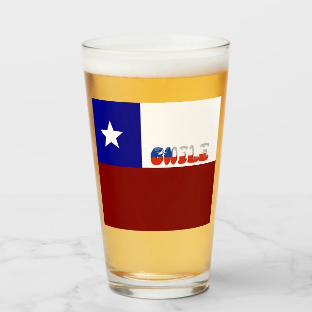 Chilean flag glass (Front Filled)