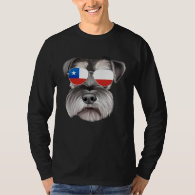 Chilean Flag Miniature Schnauzer Dog Chile Pocket T-Shirt