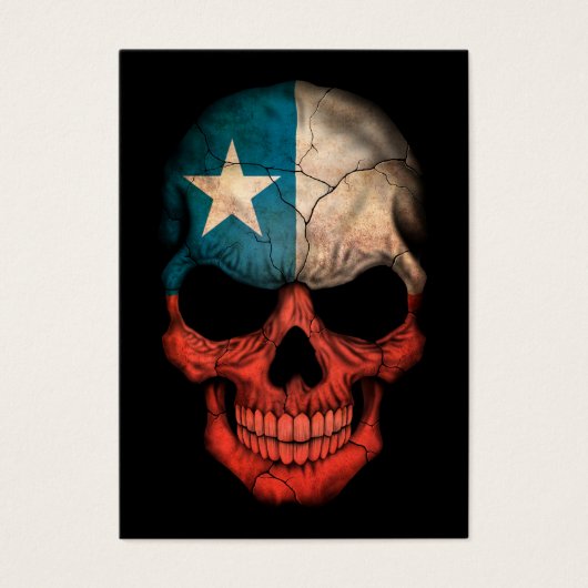 Chilean Flag Skull on Black (Front)