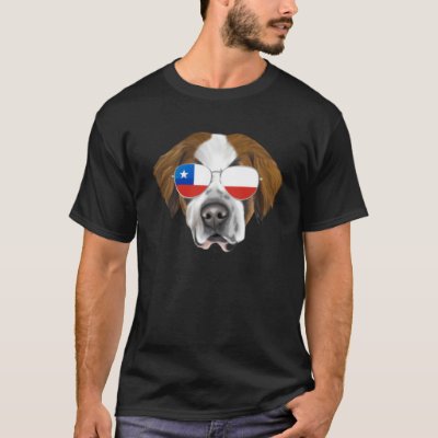 Chilean Flag St Bernard Dog Chile Pocket T-Shirt