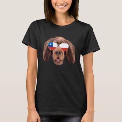 Chilean Flag Sussex Spaniel Dog Chile Pocket T-Shirt