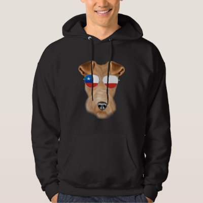 Chilean Flag Wire Fox Terrier Dog Chile Pocket Hoodie