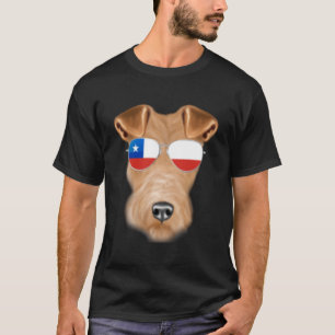 Chilean Flag Wire Fox Terrier Dog Chile Pocket T-Shirt