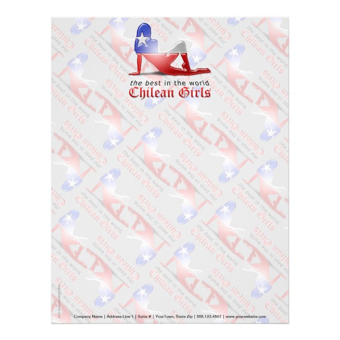 Chilean Girl Silhouette Flag Letterhead Template