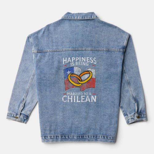 Chilean Marriage Chile Married Flag Wedded Culture Denim Jacket