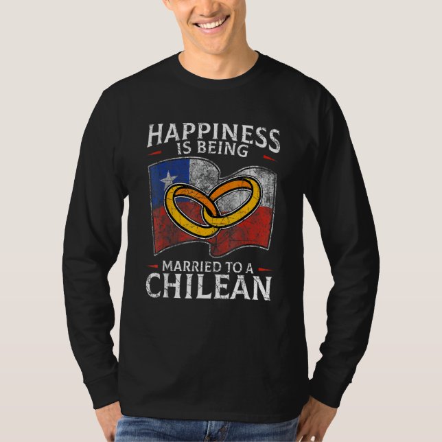 Chilean Marriage Chile Married Flag Wedded Culture T-Shirt (Front)