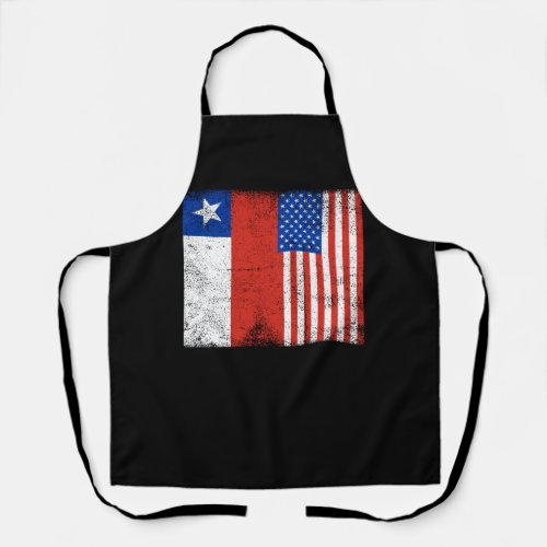 Chilean Roots Half American Flag Usa And Chile Fla Apron