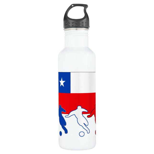 Chilean Soccer Players Stainless Steel Water Bottle (Front)