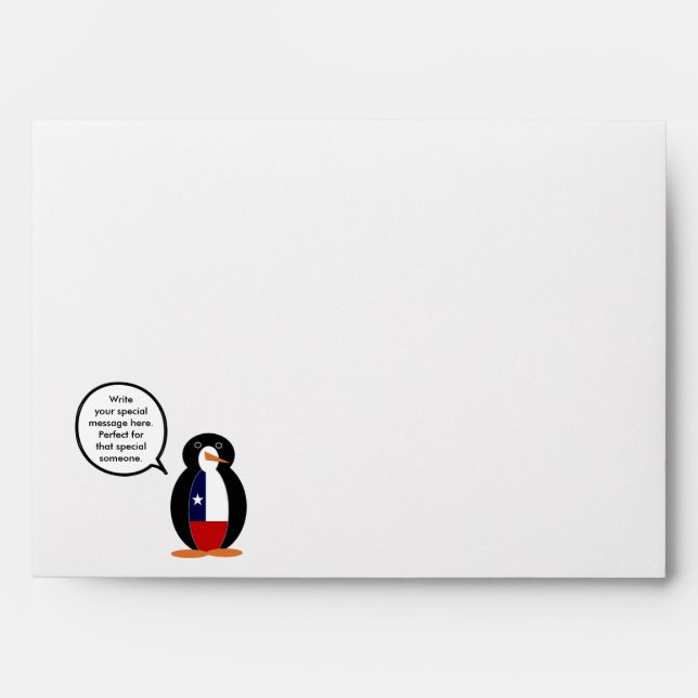 Chilean Talking Ms. Penguin Personalized Envelope (Front)