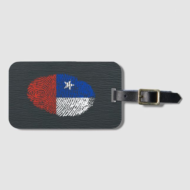 Chilean touch fingerprint flag luggage tag (Front Horizontal)