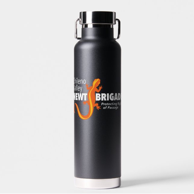 Chileno Valley Newt Brigade logo water bottle (Front)