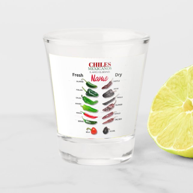 Chiles Fresh and Dry Thunder_Cove  Shot Glass (Front)