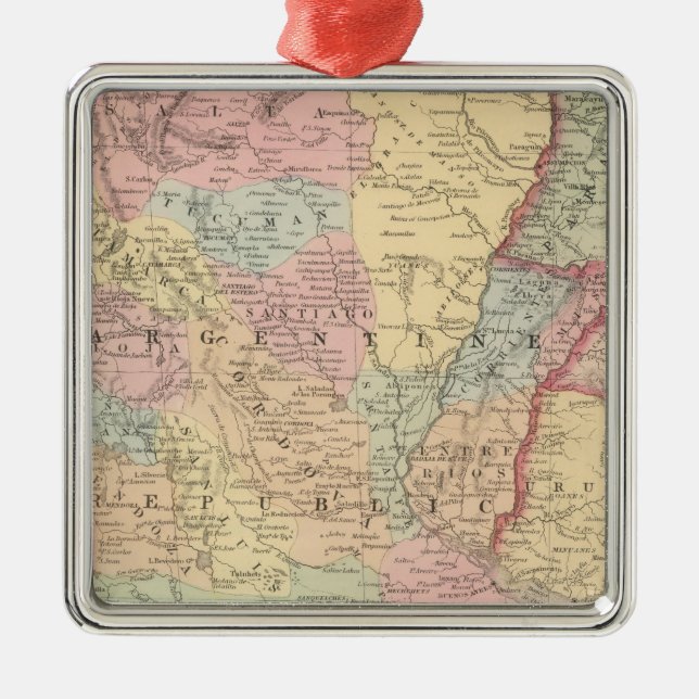 Chili, Argentine Republic, Paraguay, and Uruguay Metal Ornament (Front)