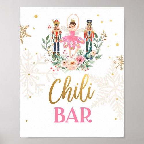 Chili Bar Nutcracker Ballerina Girl Food Table Poster