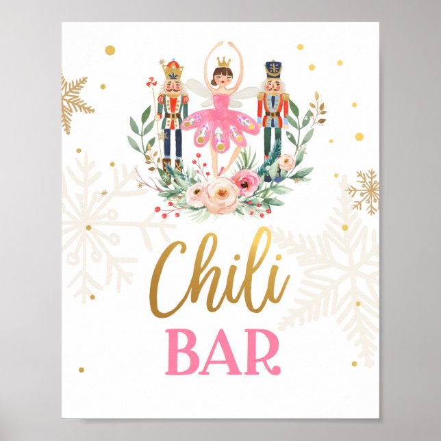 Chili Bar Nutcracker Ballerina Girl Food Table Poster (Front)