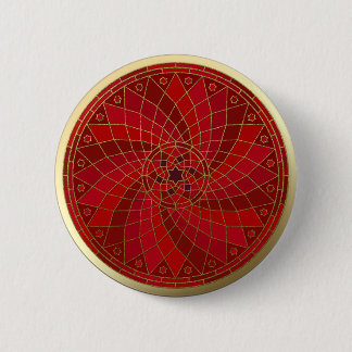 Chili Bean Swirl Gold Trim Mandala button