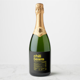Chili Beans Nutrition Facts Funny Thanksgiving Chr Sparkling Wine Label
