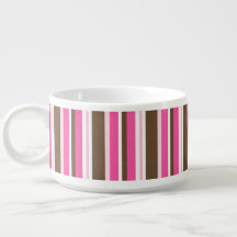 Chili Bowl Brown & Pink Stripe