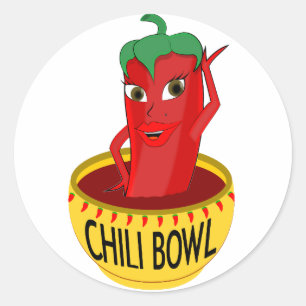Chili Bowl Cartoon Drawing Classic Round Sticker