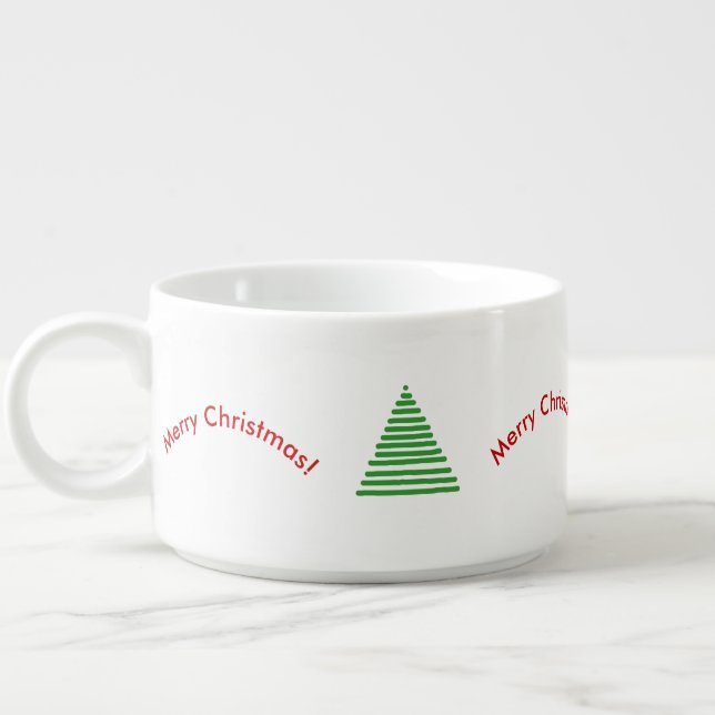 Chili Bowl - Christmas Trees with Curved Text (Right)
