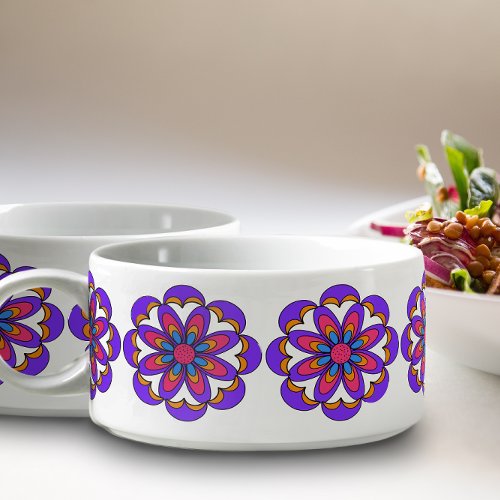 Chili Bowl Modern Abstract Purple Flower