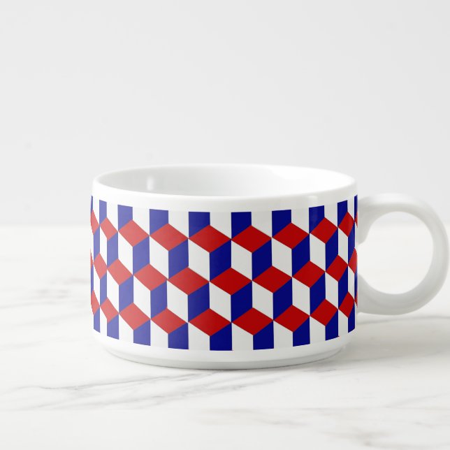Chili Bowl - Red, white, blue blocks (Left)
