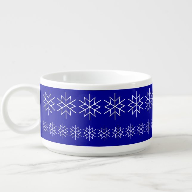 Chili Bowl - White Snowflake on Blue (Right)