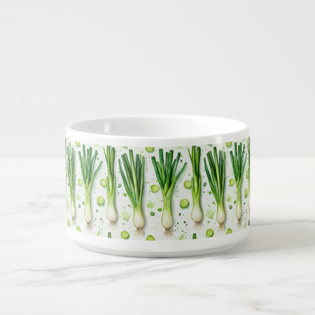 Chili Bowl with green vegetable designs (Center)