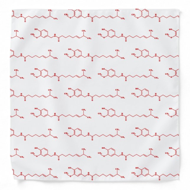 Chili Capsaicin Molecular Chemical Formula Bandana (Front)