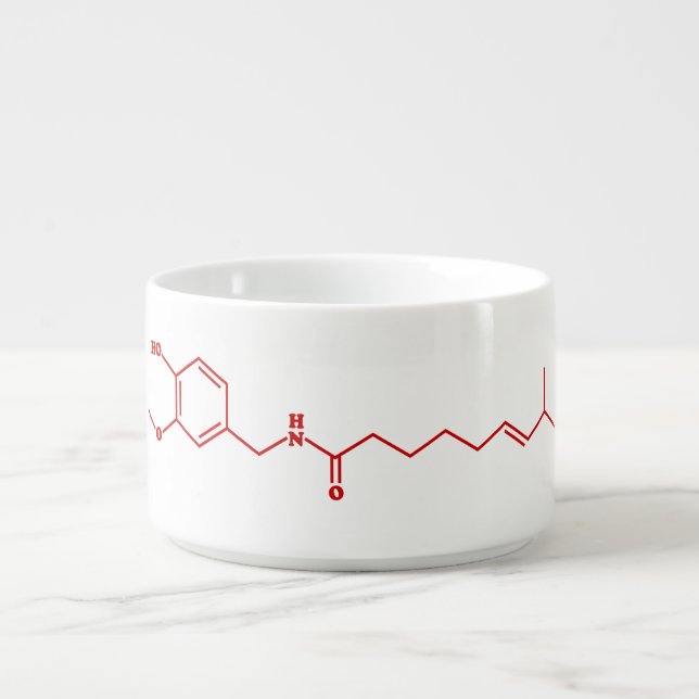 Chili Capsaicin Molecular Chemical Formula Bowl (Center)