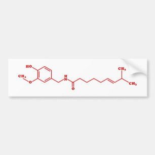 Chili Capsaicin Molecular Chemical Formula Bumper Sticker