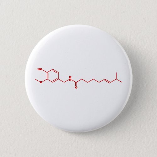 Chili Capsaicin Molecular Chemical Formula Button