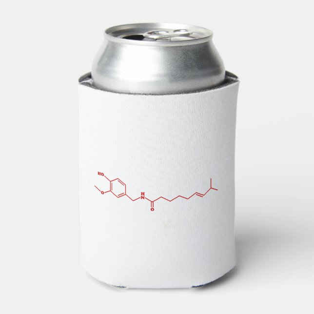 Chili Capsaicin Molecular Chemical Formula Can Cooler (Can Front)