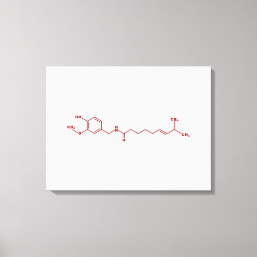 Chili Capsaicin Molecular Chemical Formula Canvas Print