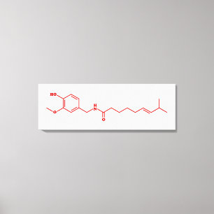 Chili Capsaicin Molecular Chemical Formula Canvas Print