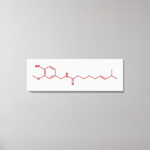 Chili Capsaicin Molecular Chemical Formula Canvas Print