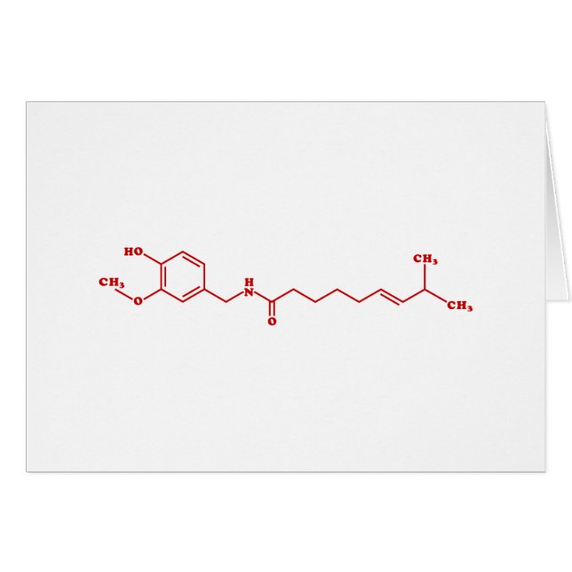 Chili Capsaicin Molecular Chemical Formula Card (Front Horizontal)