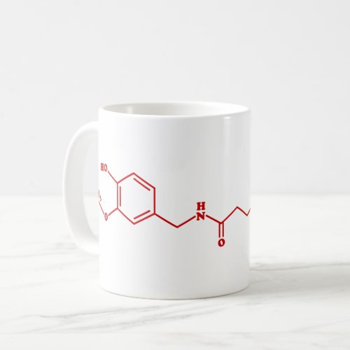 Chili Capsaicin Molecular Chemical Formula Coffee Mug