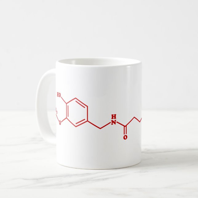 Chili Capsaicin Molecular Chemical Formula Coffee Mug (Front Left)