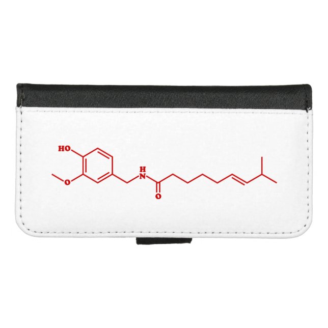 Chili Capsaicin Molecular Chemical Formula iPhone Wallet Case (Front (Horizontal))