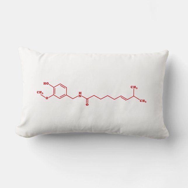 Chili Capsaicin Molecular Chemical Formula Lumbar Pillow (Front)