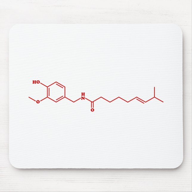 Chili Capsaicin Molecular Chemical Formula Mouse Pad (Front)