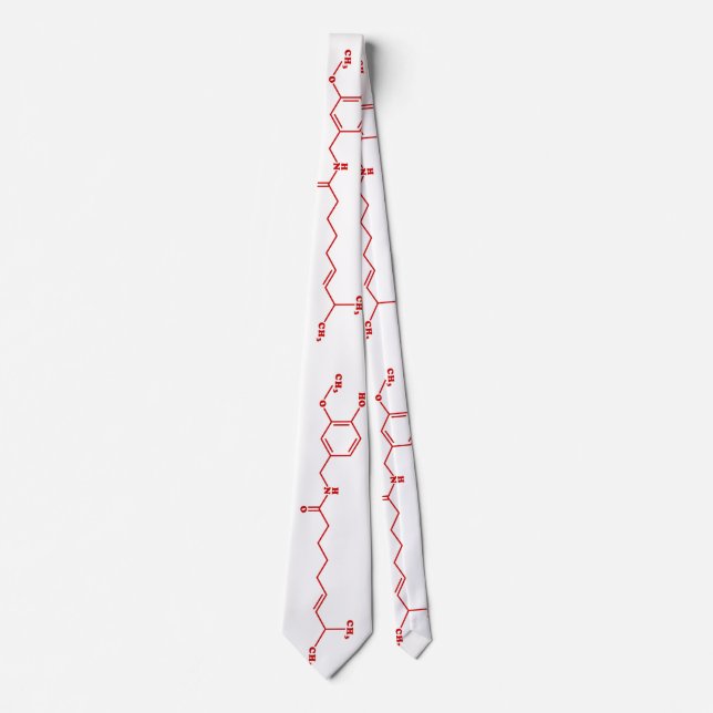 Chili Capsaicin Molecular Chemical Formula Neck Tie (Front)
