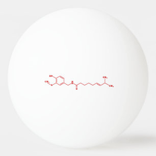 Chili Capsaicin Molecular Chemical Formula Ping Pong Ball