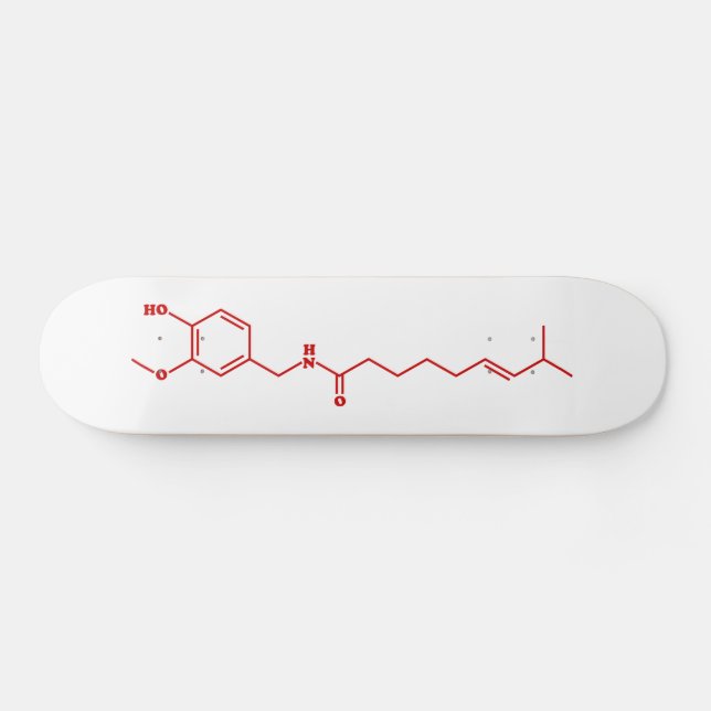 Chili Capsaicin Molecular Chemical Formula Skateboard (Horz)