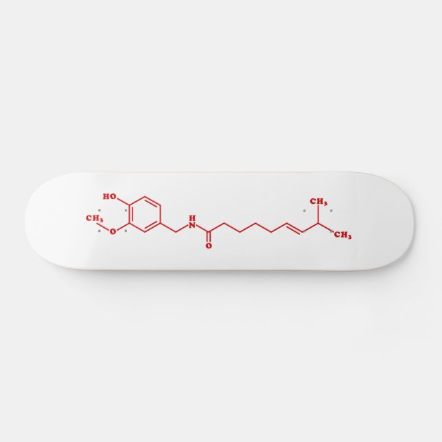Chili Capsaicin Molecular Chemical Formula Skateboard (Horz)