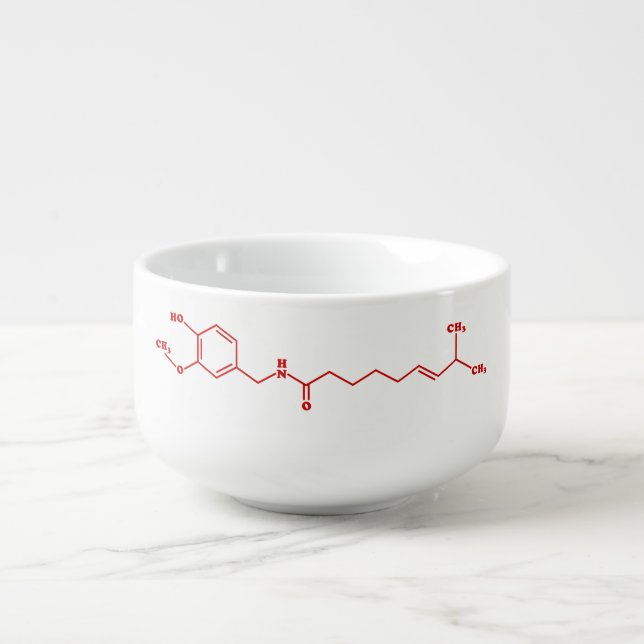 Chili Capsaicin Molecular Chemical Formula Soup Mug (Front)
