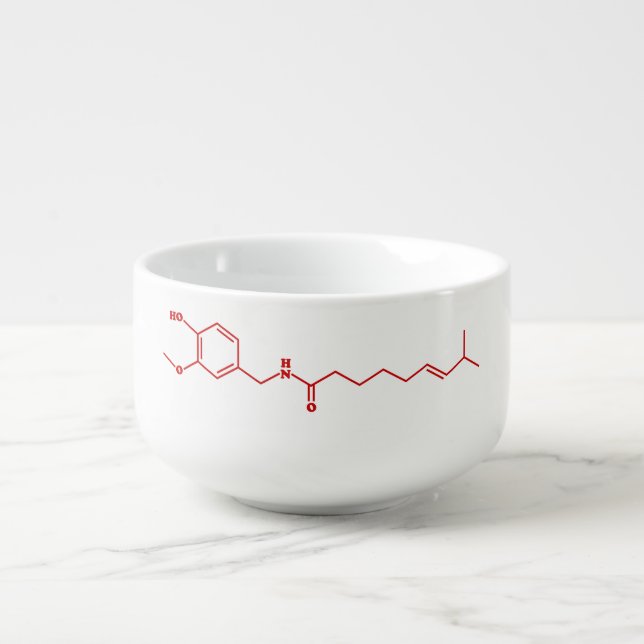 Chili Capsaicin Molecular Chemical Formula Soup Mug (Front)
