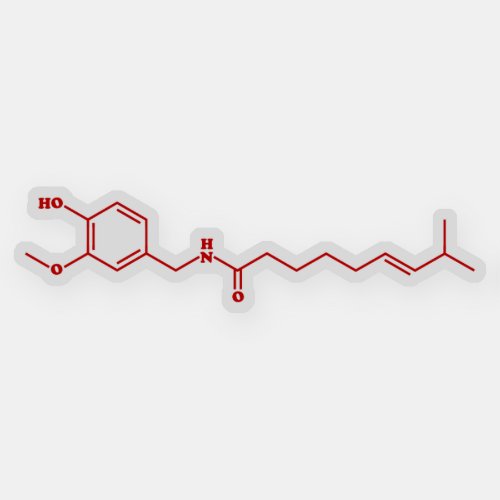 Chili Capsaicin Molecular Chemical Formula Sticker